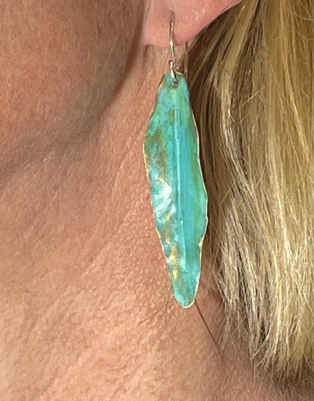 Abstract leaf earrings - Dennis Higgins Jewelry