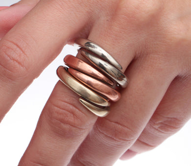 Round wrap ring group - Dennis Higgins Jewelry
