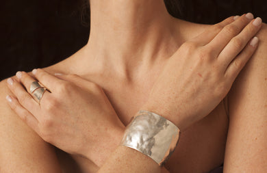 Big soft comfortable silver cuff - Dennis Higgins Jewelry