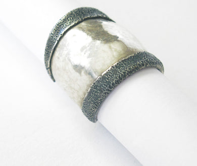 Turned edge sterling silver ring - Dennis Higgins Jewelry