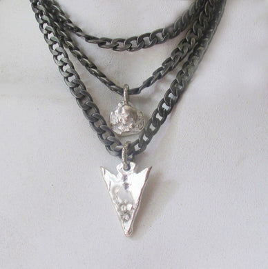 Silver and steel necklace - Dennis Higgins Jewelry