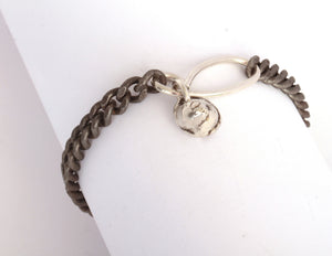 Single wrap bracelet with sterling nugget and clasp - Dennis Higgins Jewelry