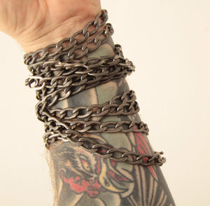 Textured Stainless Oval Curb Chain - Dennis Higgins Jewelry