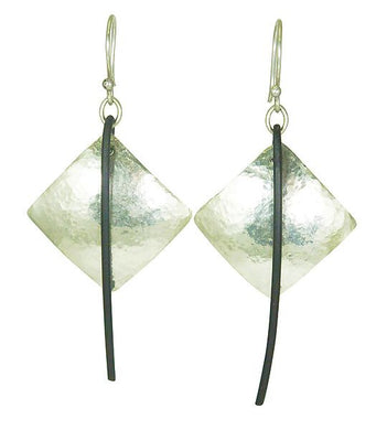 Silver and Steel Drop Earrings - Dennis Higgins Jewelry