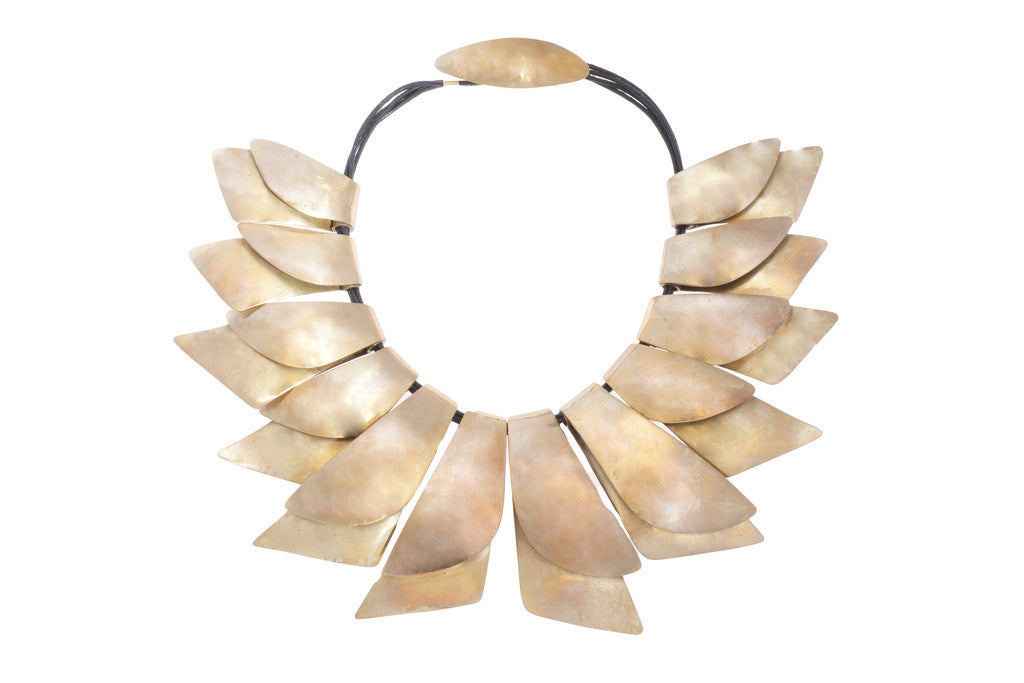 Brass Feather Necklace - Dennis Higgins Jewelry